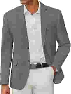 Blazer masculino casual, ajuste regular, dois botões, leve, esportivo, jaqueta de negócios