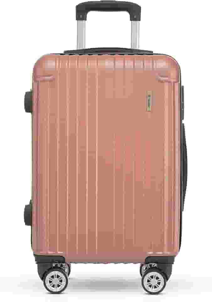 Mala de Viagem Holysun, Rígida, 4 Rodas Giratórias (Rosa, Pequeno)