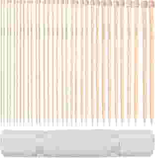 Agulha de tricô de bambu Curtzy - 16 pares de agulhas de tricô de madeira com estojo de armazenamento - ideal para suéteres, projetos de renda e flor - o melhor conjunto para iniciantes e profissionais