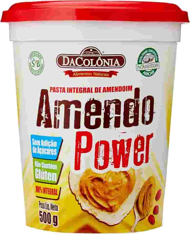 DaColônia Amendopower - Pasta De Amendoim Integral, Zero, 500G