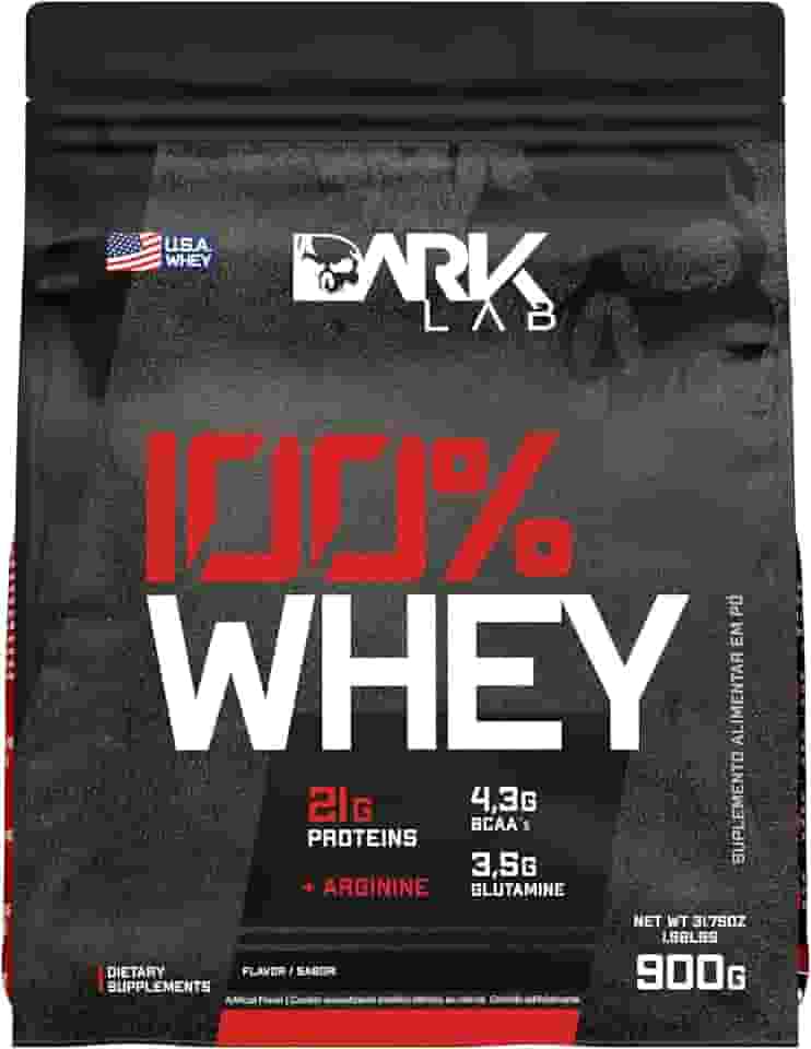 Whey 100% Concentrado Refil 900G Morango Dark Lab