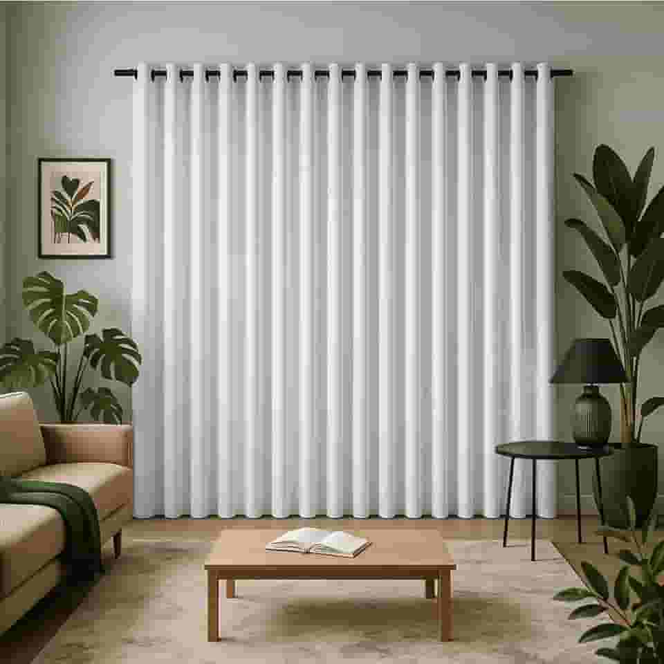 Cortina 3 Metros 300x250 Para Varão Serve em Sala, Quarto Tecido Oxford (Branco)