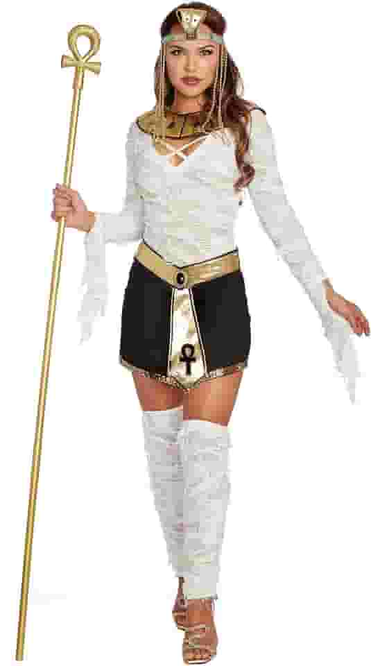 Dreamgirl Fantasia adulta de múmia egípcia, fantasia de Halloween da mamãe mais querida, Branco, Large