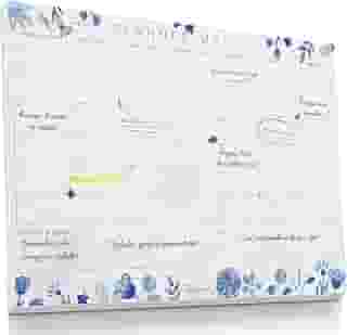Planner Agenda Mensal Floral Azul - 50 folhas - tamanho A4