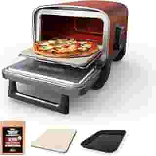 Ninja Forno De Pizza Ao Ar Livre A Lenha, Forno Elétrico Portátil 8 Em 1, Aquece Até 700 °F, 5 Configurações De Pizza Artesanal, Caixa De Defumação De Churrasco Integrada, Inclui Pellets De Madeira