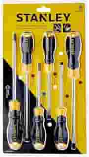 Stanley Jogo de Chaves de Fenda com Grip, Ferramentas com Pontas Magnéticas, Kit com Chave Tradicional e Ponta Cruzada, Modelo STMT66676840, 10 peças