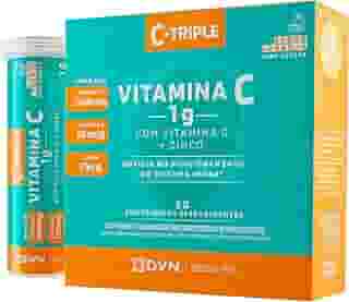 Vitamina C Efervescente 1g + D 400 ui + Zinco 10 mg 30 Comprimidos - C-Triple - Imunidade e Antioxidante