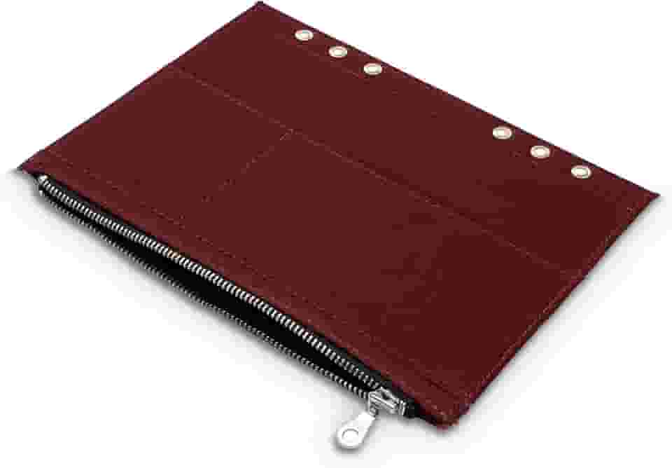 Wanderings Bolso com zíper de 6 anéis A5 - 8,25" x 4,25" / 21x14cm (A5 bolso) - Acessórios planejadores para planejadores recarregáveis - Compatível com Filofax