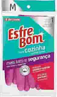 EsfreBom - Luva de Látex para Cozinha Tamanho M, Cor Rosa, Bettanin