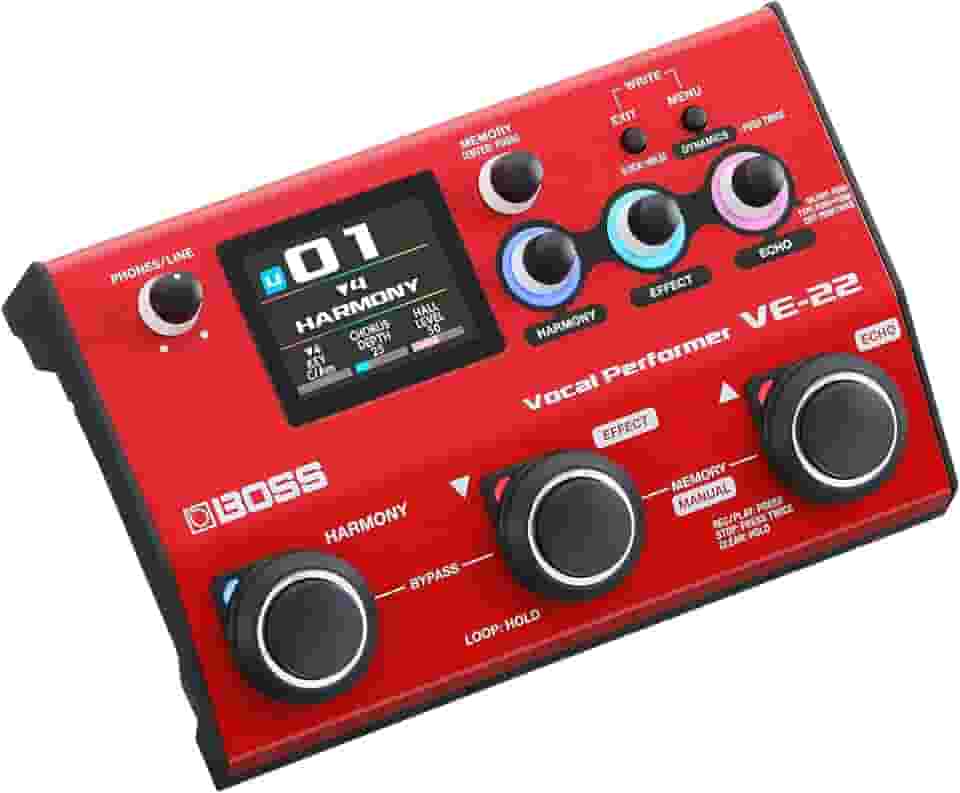 BOSS VE-22 Vocal Performer | Processador Multiefeitos para Voz e Preamp de Microfone Profissional