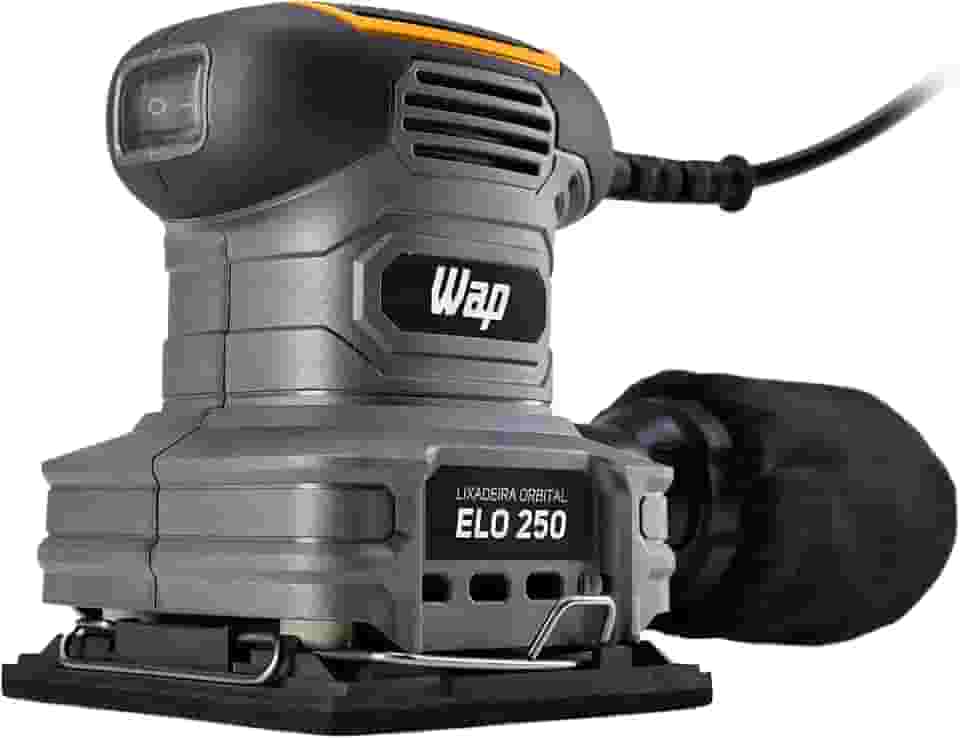 WAP Lixadeira Roto Orbital ELO 250 com Coletor de Pó Removível, Empunhadura e Base Emborrachada, 110 x 105mm 250W 220V