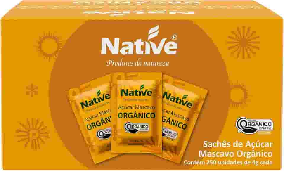 Native Açúcar Mascavo Orgânico 250 Sachês De 4G