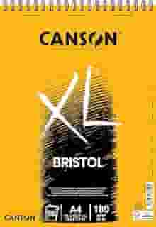 CANSON XL Bristol, Caderno Papel Acetinado com Espiral 180g/m², Tamanho A4: 21 x 29,7cm, 50 Folhas