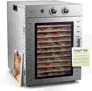 Máquina de desidratação de alimentos com 12 bandejas de aço inoxidável com ajuste de temporizador, temperatura ajustada de 21 °C a 90 °C, secador para ervas, frutas, carne, legumes, cogumelos, carne