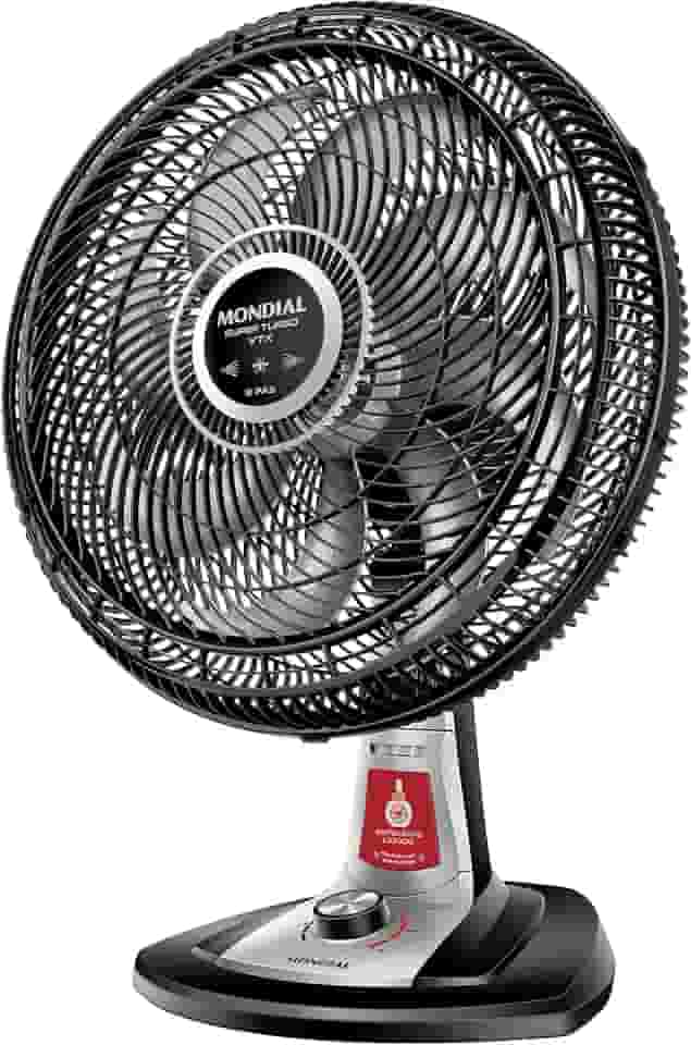 MONDIAL Ventilador 40cm Super Turbo 8 Pás Repelente Líquido, Preto/Prata, 140W, 110V - VTX-40-8P-RL