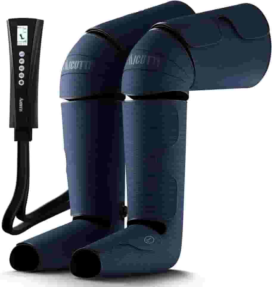 Massageador de perna de compressão de ar com calor para pés, panturrilhas, joelhos e coxas - presentes para o Natal, Dia das Mães, Dia dos Pais - Botas de massagem de pernas para mulheres e