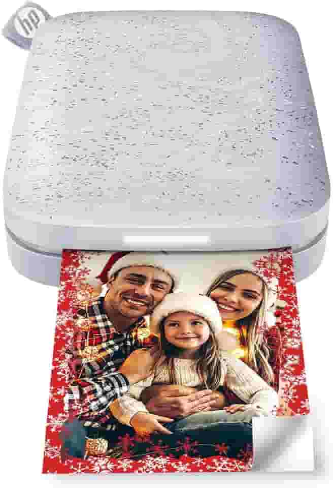 HP Sprocket — Impressora fotográfica instantânea portátil de 5 x 7,6 cm (Luna Pearl) impressa imagens em papel Zink com suporte adesivo do seu dispositivo iOS e Android