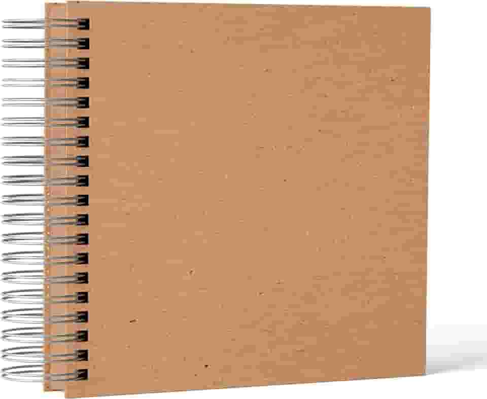 Caderno Scrapbook - Kraft - 20 Folhas - 20x20cm - Bege - Sem Pauta - Folhas Grossas - Album de Fotos - Album de fotos artesanal - Scrapbook colagem de fotos - scrapbook para presente