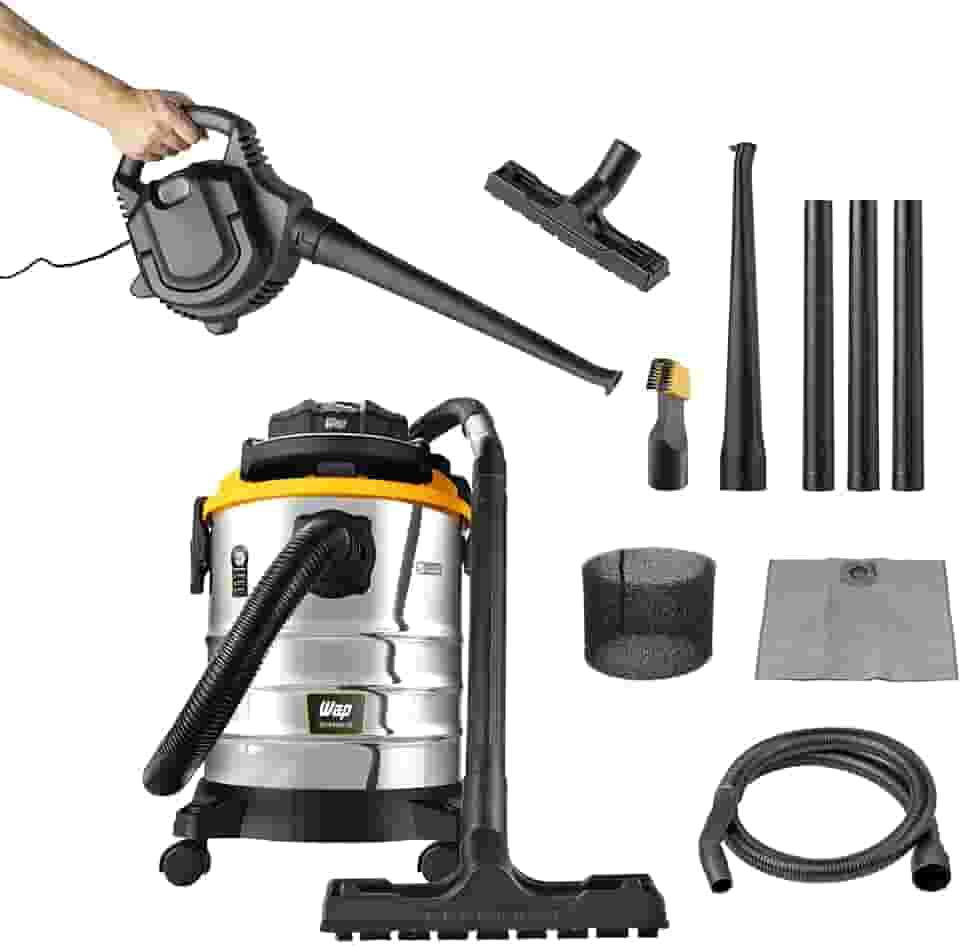 WAP Aspirador de Pó e Água Barril GTW INOX 25, Compacto, 25 Litros, com Filtro Lavável, 185mbar 2000W 127V