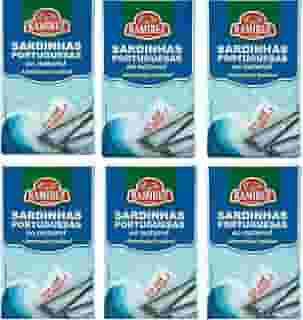 6 Un. Sardinha Portuguesa Ricas em Ômega 3 Dieta Light Diet em Água ao Natural RAMIREZ - 125g cada