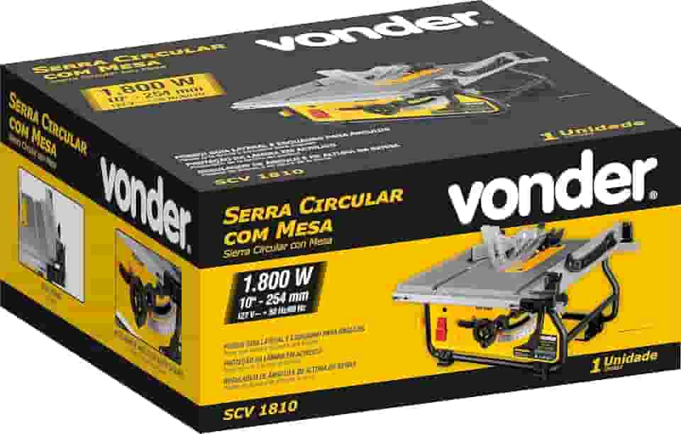 Vonder, Serra Circular Com Mesa, 10", 1.800 W, 127 V~, Scv 1810.