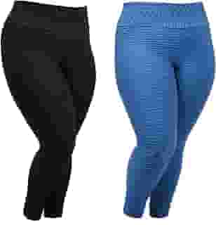 Kit 2 Legging Bolha Plus Size Suplex Fitness Cós Alto Compressão