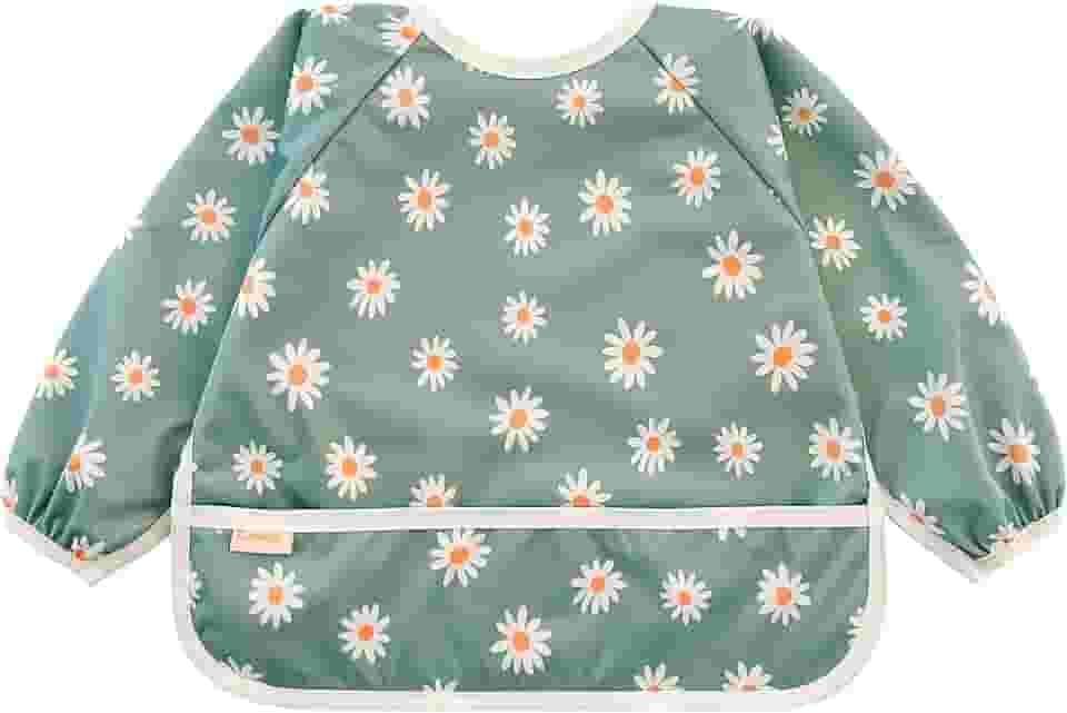 Torange Babador de bebê, babador de manga comprida para crianças, babador à prova d'água para bebê, avental de desmame com LED, babador de alimentação lavável na máquina