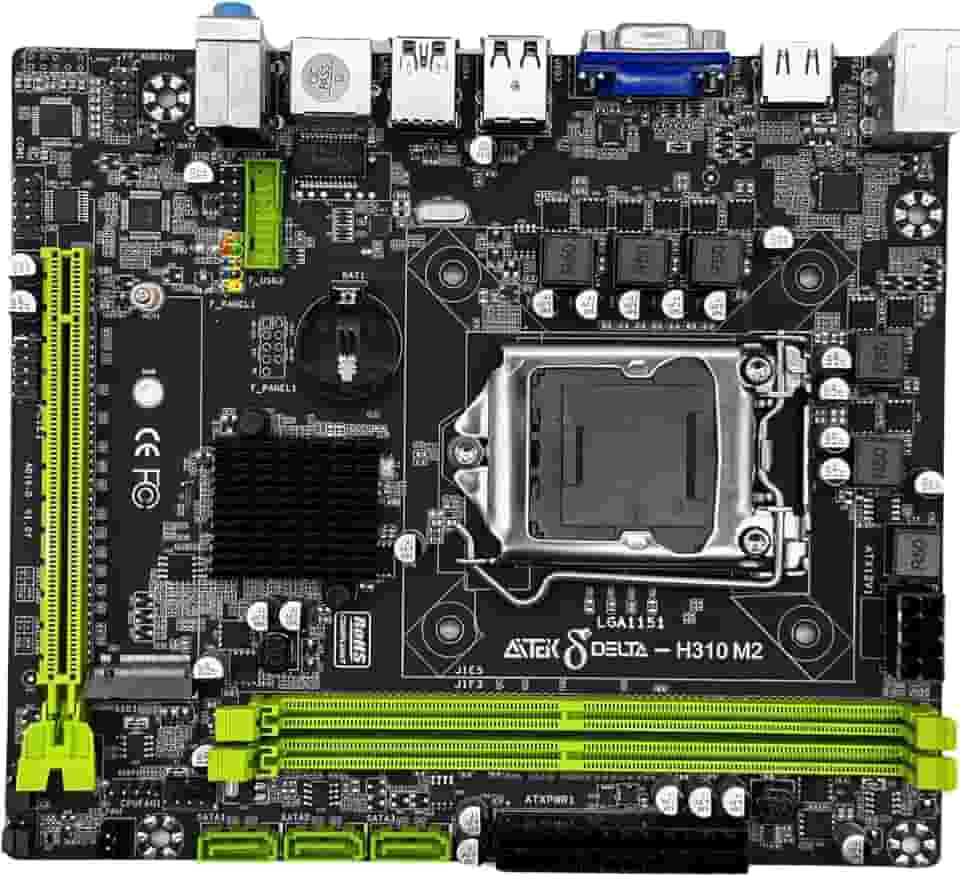 Placa Mãe LGA 1151 32GB RAM DDR4 Intel H310 3 portas SATA 3.0 e 1 para SSD M.2 Micro-ATX USB 3.0 HDMI e Ethernet Gigabit