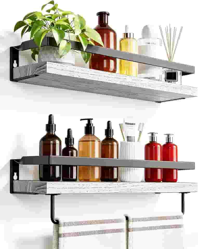 Conjunto 2 Peças, 40 * 15 * 7 cm, Prateleira Banheiro, Para Livros, Para Quarto, Prateleira Organizadora, Porta Shampoo para Banheiro, Branco