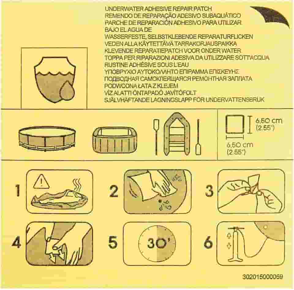 Bestway Kit de Reparos para Piscina com 10 Adesivos Redondos de 6,5 x 6,5 cm à Prova d'Água