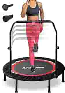 Mini trampolim dobrável Kanchimi de 101,6 cm para crianças, recuperação fitness com alça ajustável de espuma, trampolim interno para uso ao ar livre para crianças e adultos carga máxima de 150 kg