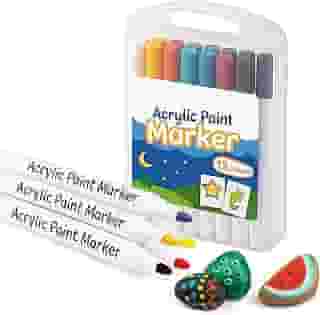 Canetinhas De Pintura De Tinta Acrílica Kit 12 cores, Caneta Acrilica Para Madeira, Vidro, Cerâmicas, Artesanato, Tecido, Plástico, Marcador Acrilico para Pintura, Acrylic Markers