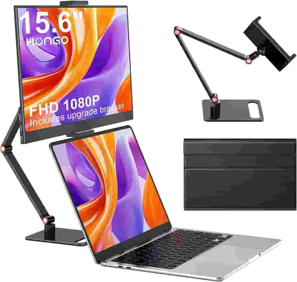 Monitor portátil com suporte de 15,6 polegadas, extensor de tela para laptop 1080p FHD para USB C hdmi tela portátil Vesa compatível com Windows Mac/Android/Switch/PS5