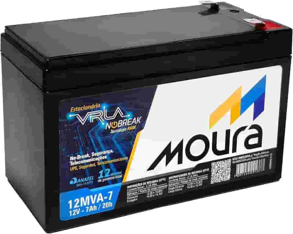 Bateria para Nobreak 12V 7Ah Estacionária Tecnologia VRLA AGM Moura