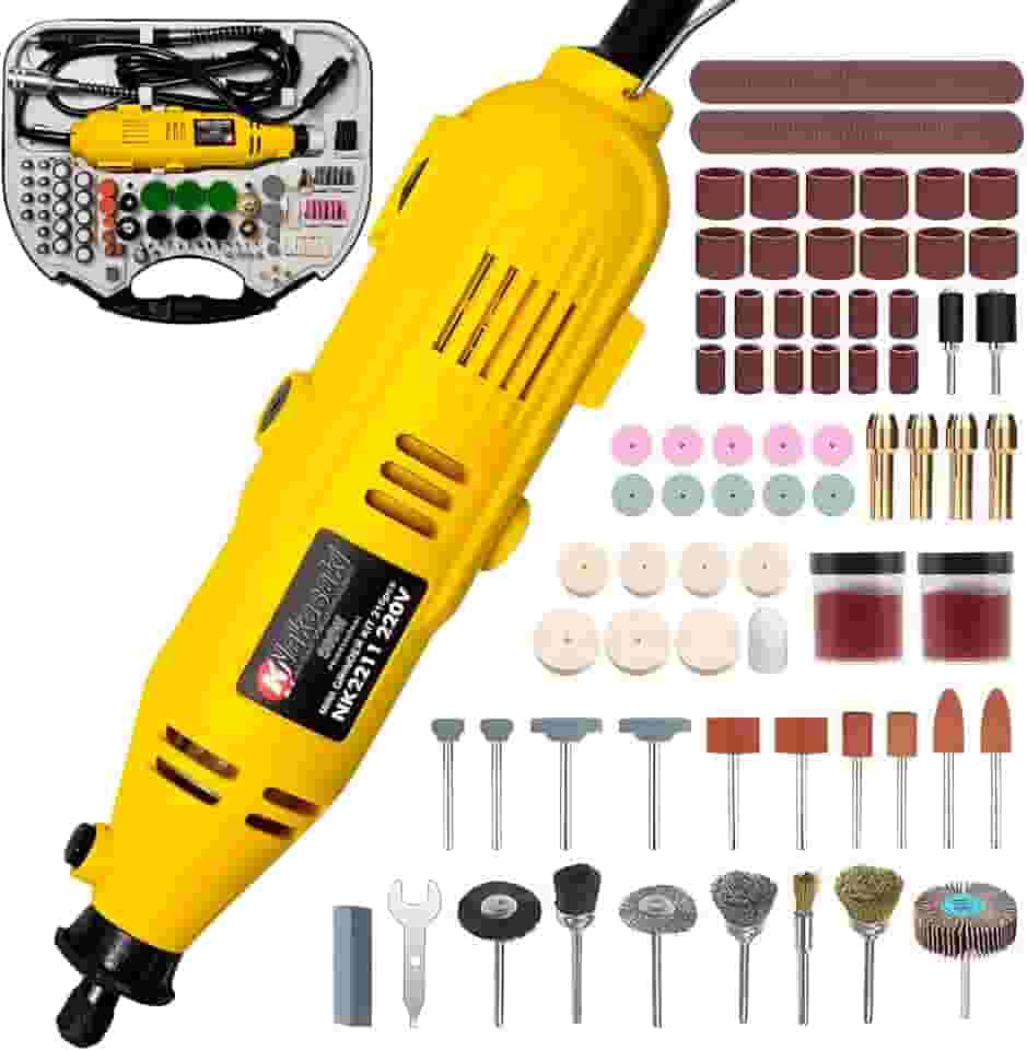 Led Tools Mini Retifica Profissional 500W 210 Pçs Amarela - 220V