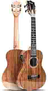 Caramel Ukulele elétrico acústico tenor acácia sólida brilhante de 66 cm