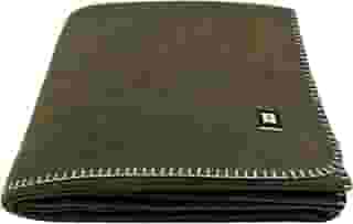 EKTOS Cobertor 100% lã virgem, 228 cm x 167 cm, equipamento de caça, melhor do que excedente militar (verde-oliva, tamanho duplo)