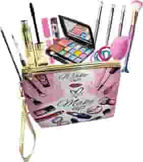 Maquiagem Kit Completo para Meninas, Jovens e Adultos, com Necessarie Feminina, Paleta de Sombras, Pincel de Maquiagem, Gloss Labial e mais Itens, Presente para Mulheres, Adolescentes, Kit Beleza, Maquiagem Infantil Juvenil Make Up CN4