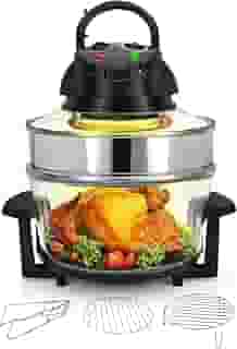 NutriChef Convecção Forno Torradeira De Bancada Cozinha Saudável Air Frigerador Frigerador Forno, Assar, Grelhados, Ava A Vapor, Assado E Air-Fry, Inclui Tigela De Vidro, Cremalheira De Carne