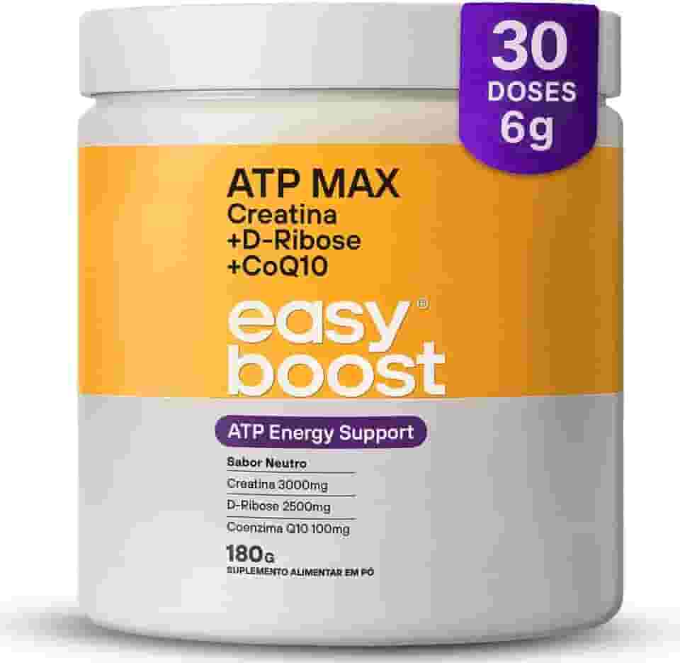 Creatina Monohidratada com Coenzima Q10 e D-Ribose ATP MAX Easy Boost 180g com Laudo