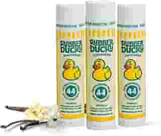 Rubber Ducky | Protetor labial com FPS 44, protetor solar resistente à água | vegano, sem cor, sabor baunilha, com vitamina E | Todas as estações - Protetor solar de amplo espectro para lábios