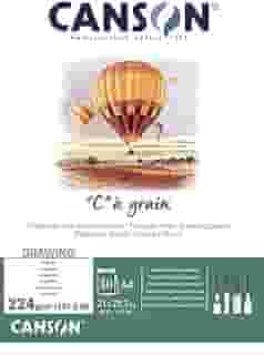 CANSON C à Grain, Papel para Desenho em Bloco, Gramatura 224 g/m², Tamanho A4, 30 Folhas