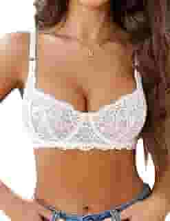 Sutiã feminino de renda com aro sexy de malha balconette sem forro para uso diário