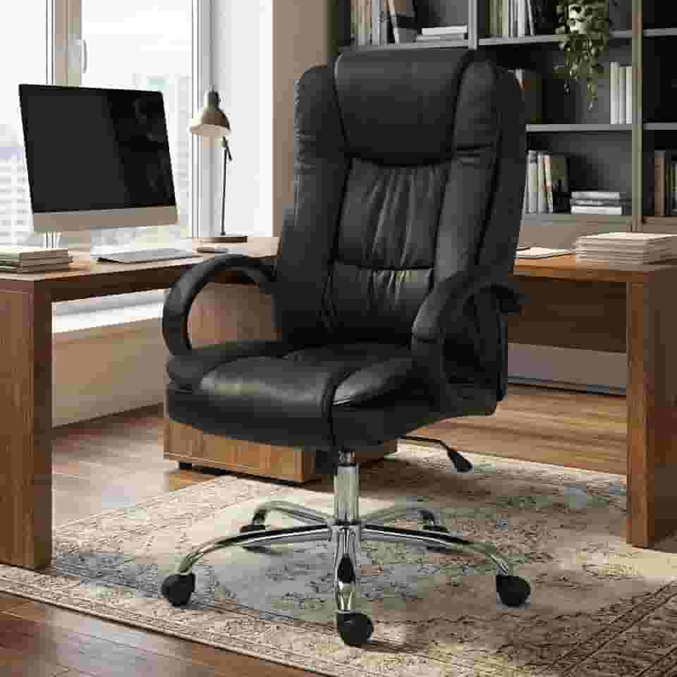 Cadeira De Escritório Presidente Executiva Diretor Premium Couro Estofada Mola Luxo