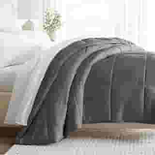 Linen Market Edredom solteiro (cinza) - Traga luxo para casa com nossos edredons alternativos macios e leves tamanho solteiro - Também serve como edredom solteiro GG