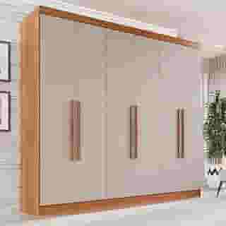 Guarda-roupa Casal 6 Portas 2 Gavetas França Cinamomo/Off-White