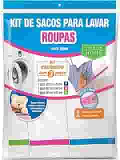 Kit 3 peças Saco para Lavar Roupa com zíper - Tam. P, M, G | Premium Home (Ref.: 429)