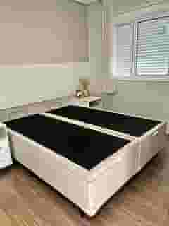 Base Box Bau King Size Linho Bege Blindada 1,93 X 2,03