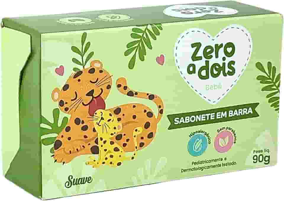 Zero a Dois, Sabonete em Barra para Bebês, Aroma Suave, 90g