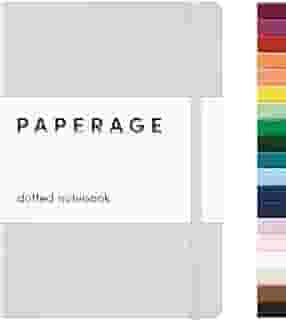PAPERAGE Caderno de diário pontilhado, (cinza claro), 160 páginas, médio 14,2 cm x 20,3 cm - papel grosso de 100 g/m², capa dura